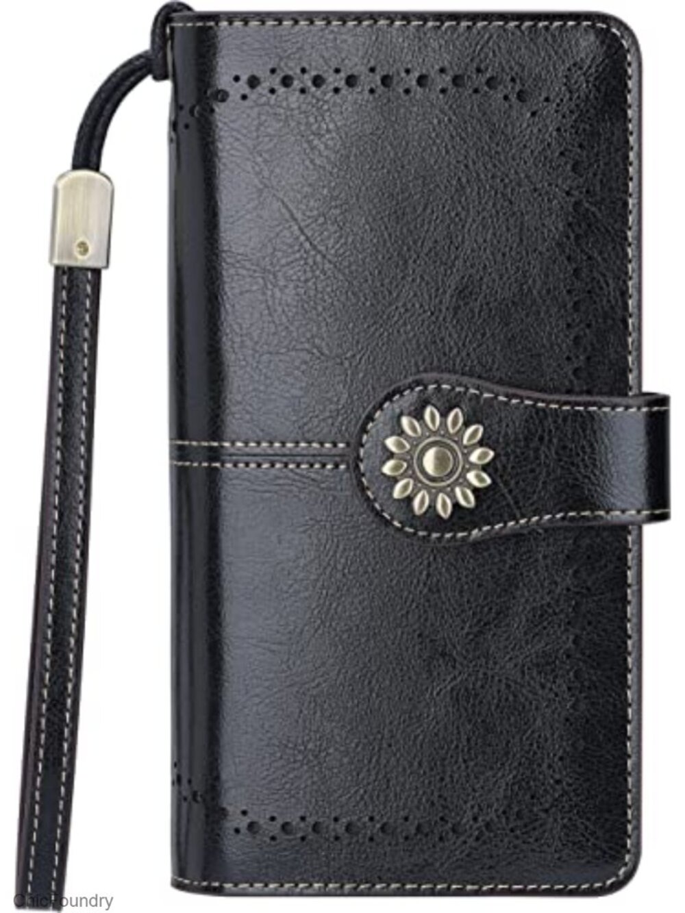 Large Capacity Genuine Leather RFID Blocking Wristlet Clutch Wallet Card Holder